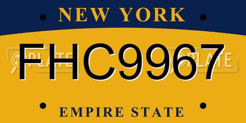 FHC9967 New York License Plate