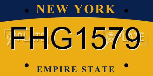FHG1579 New York License Plate