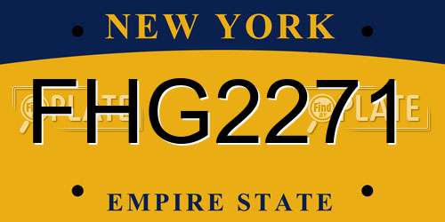 FHG2271 New York License Plate
