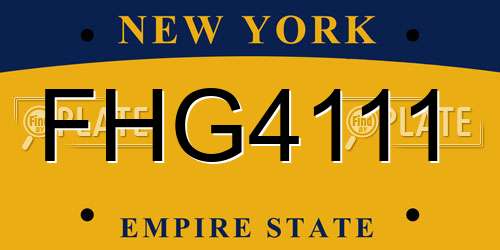 FHG4111 New York License Plate