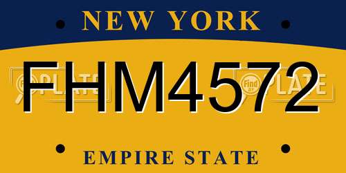FHM4572 New York License Plate