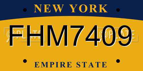 FHM7409 New York License Plate