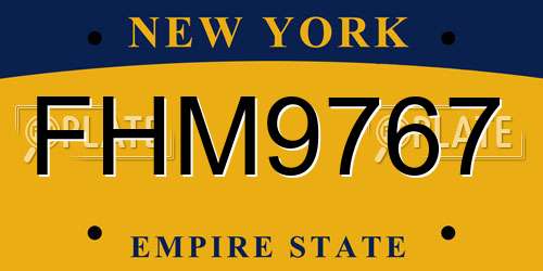FHM9767 New York License Plate