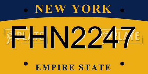 FHN2247 New York License Plate
