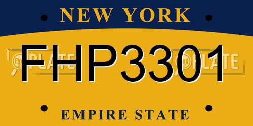 FHP3301 New York License Plate