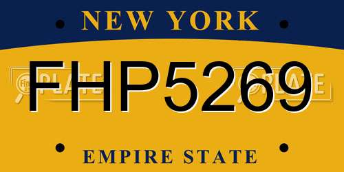FHP5269 New York License Plate