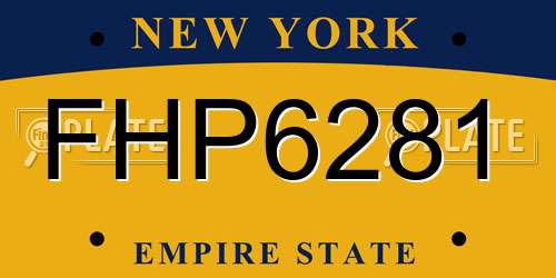 FHP6281 New York License Plate