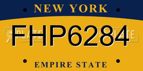 FHP6284 New York License Plate