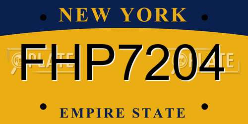 FHP7204 New York License Plate