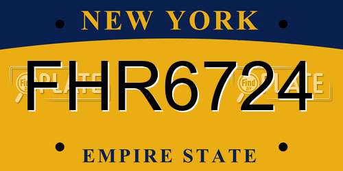 FHR6724 New York License Plate