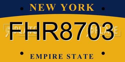 FHR8703 New York License Plate