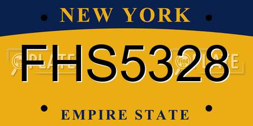 FHS5328 New York License Plate