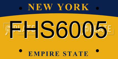FHS6005 New York License Plate