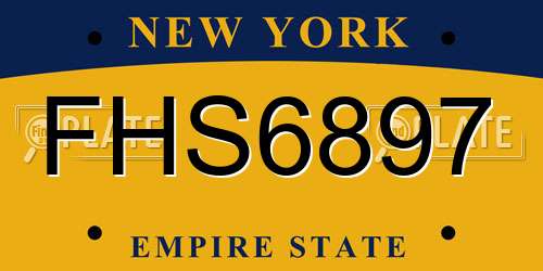 FHS6897 New York License Plate