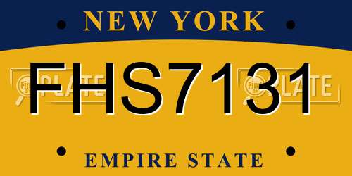 FHS7131 New York License Plate