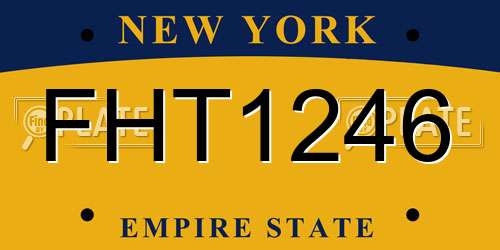 FHT1246 New York License Plate