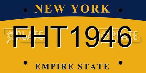 FHT1946 New York License Plate
