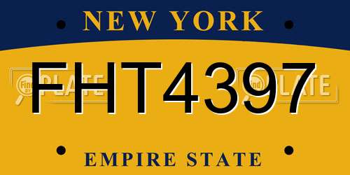 FHT4397 New York License Plate