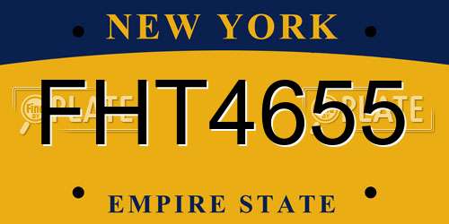 FHT4655 New York License Plate