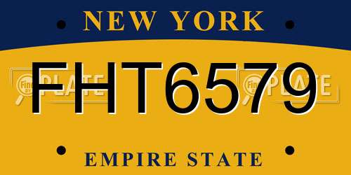 FHT6579 New York License Plate