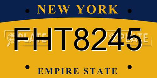 FHT8245 New York License Plate