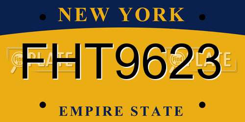 FHT9623 New York License Plate