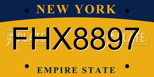 FHX8897 New York License Plate