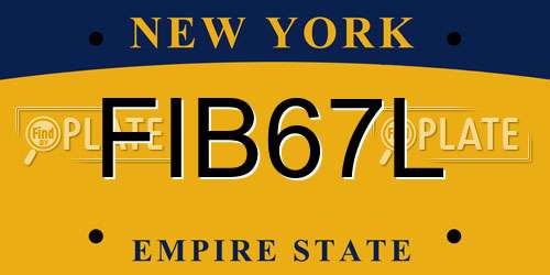 FIB67L New York License Plate