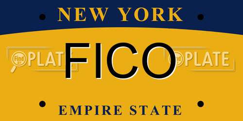 FICO New York License Plate