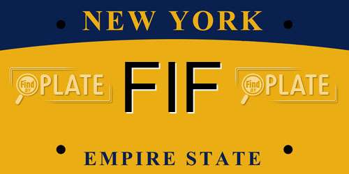 FIF New York License Plate