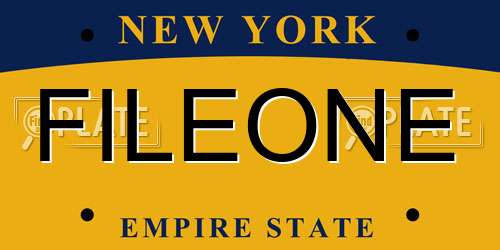 FILEONE New York License Plate