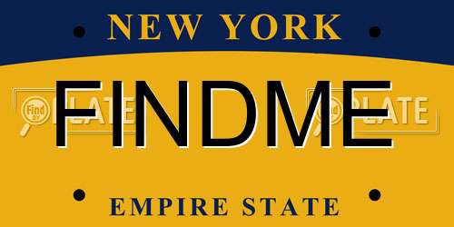 FINDME New York License Plate