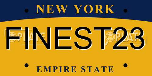 FINEST23 New York License Plate