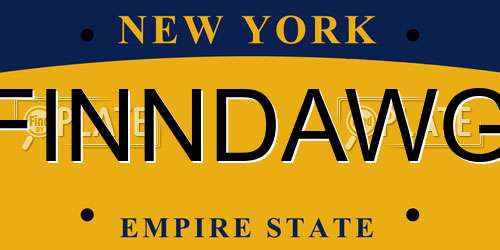 FINNDAWG New York License Plate