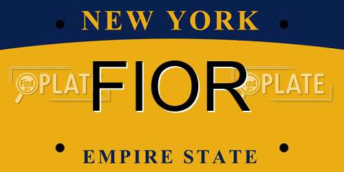 FIOR New York License Plate