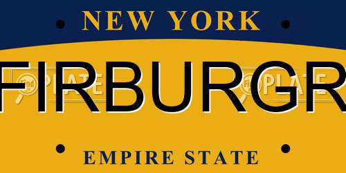 FIRBURGR New York License Plate