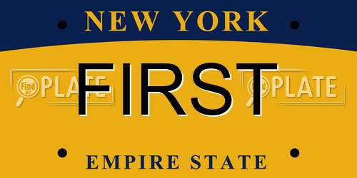 FIRST New York License Plate