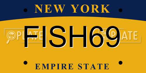 FISH69 New York License Plate