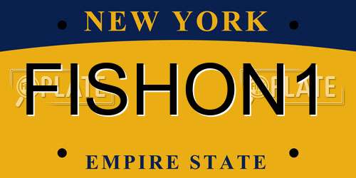 FISHON1 New York License Plate