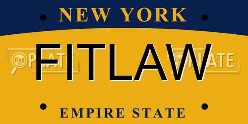 FITLAW New York License Plate