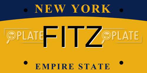 FITZ New York License Plate