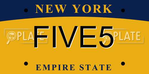 FIVE5 New York License Plate