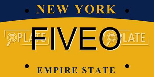 FIVEO New York License Plate