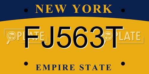 FJ563T New York License Plate