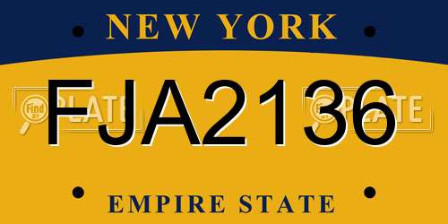 FJA2136 New York License Plate
