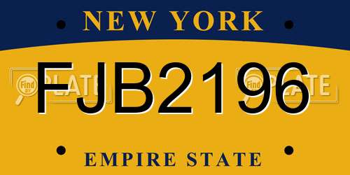 FJB2196 New York License Plate