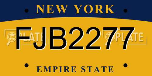 FJB2277 New York License Plate