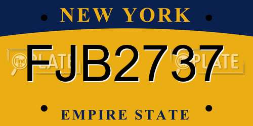 FJB2737 New York License Plate