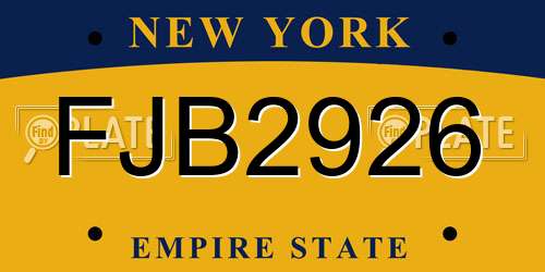 FJB2926 New York License Plate