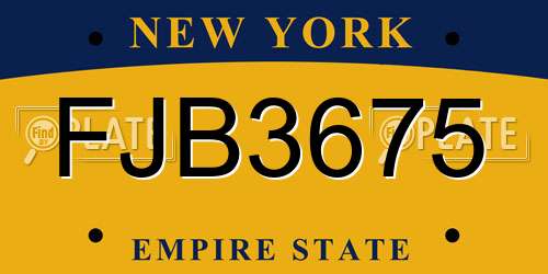 FJB3675 New York License Plate